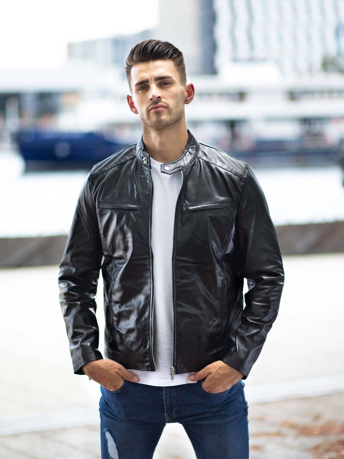 Elias Black Leather Jacket