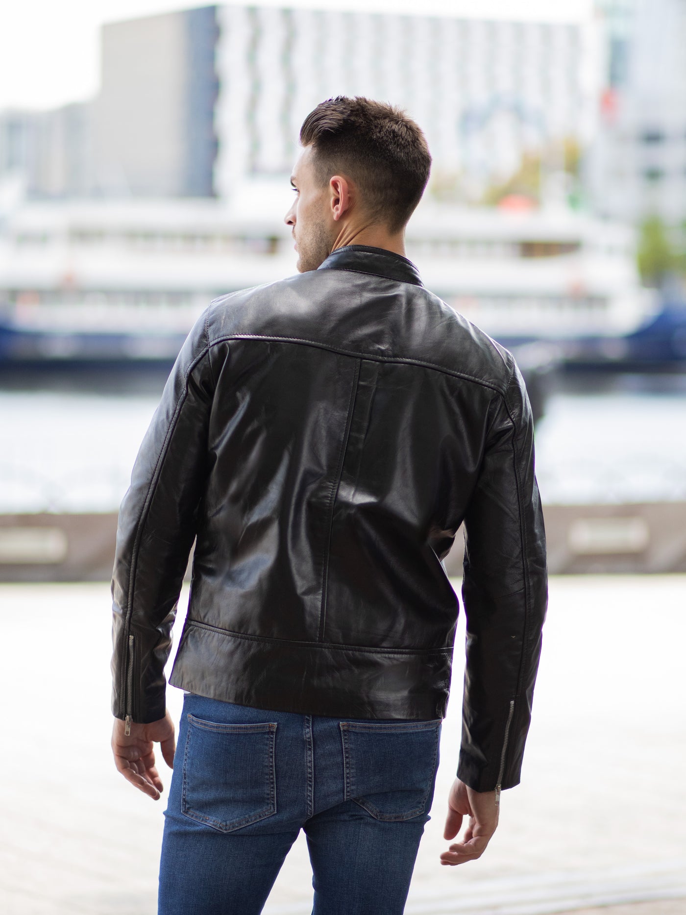 Elias Black Leather Jacket