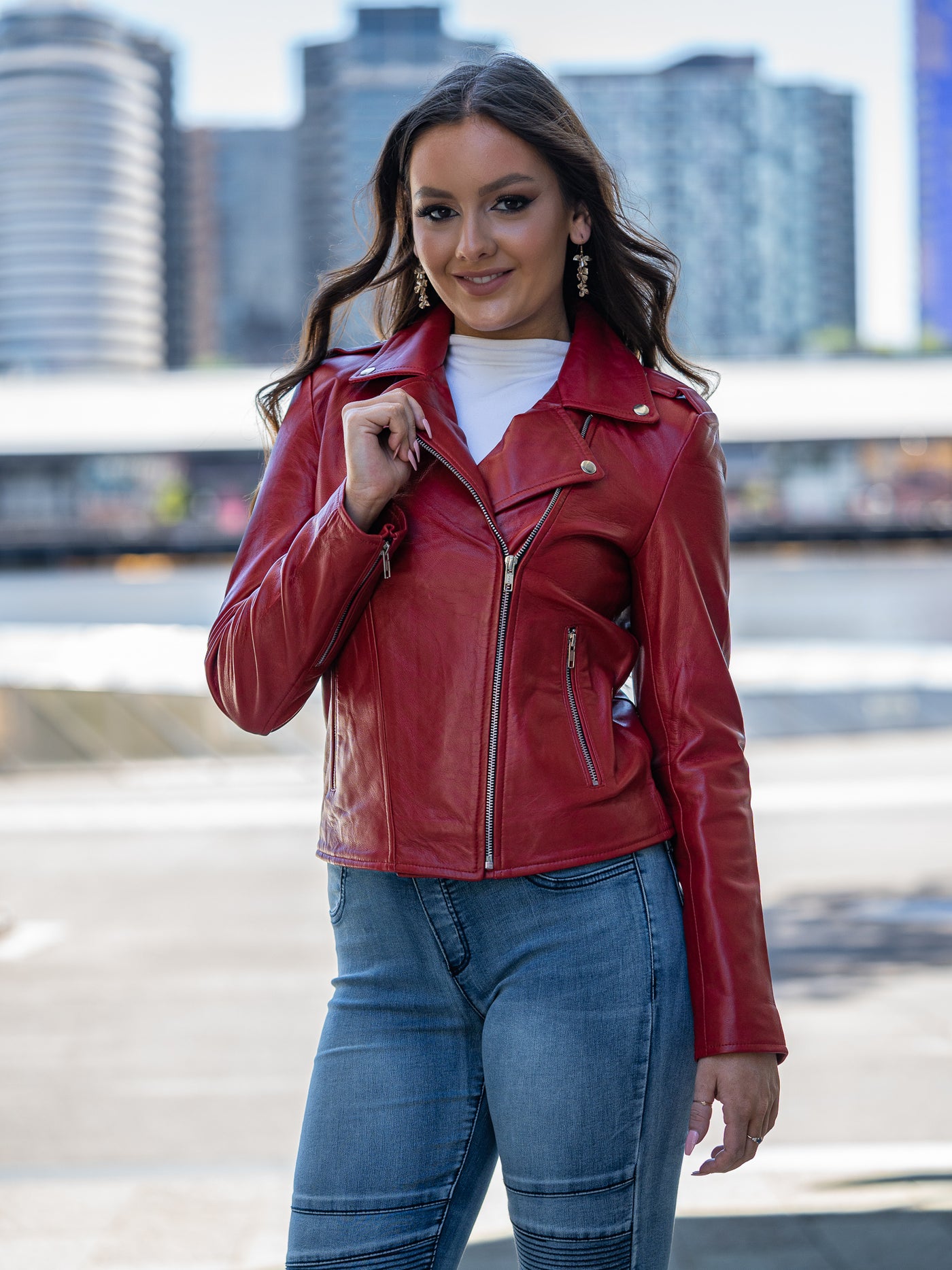 Zelda Red Leather Jacket