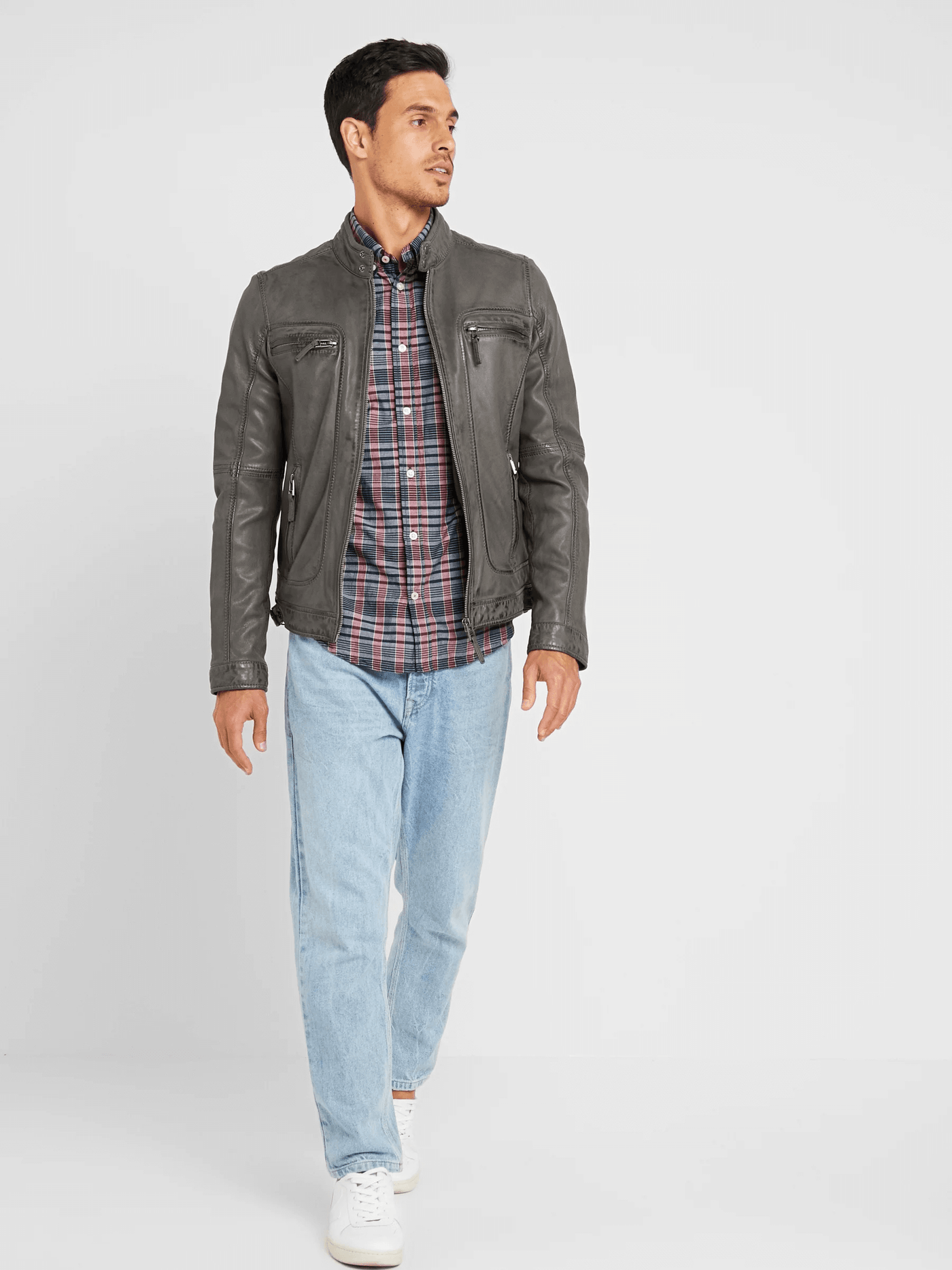 Casey Charcoal Leather Jacket