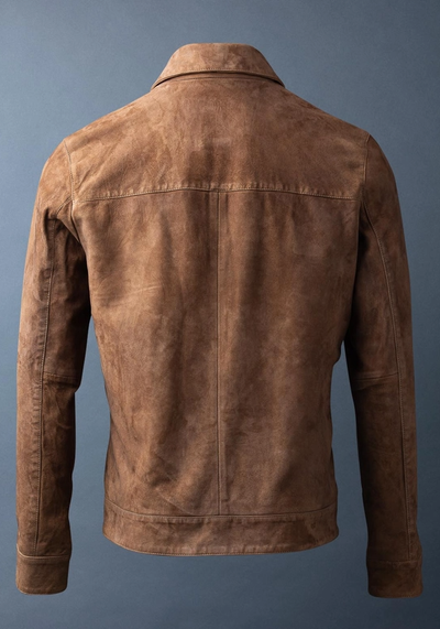 Merlin Cognac Suede Leather Jacket