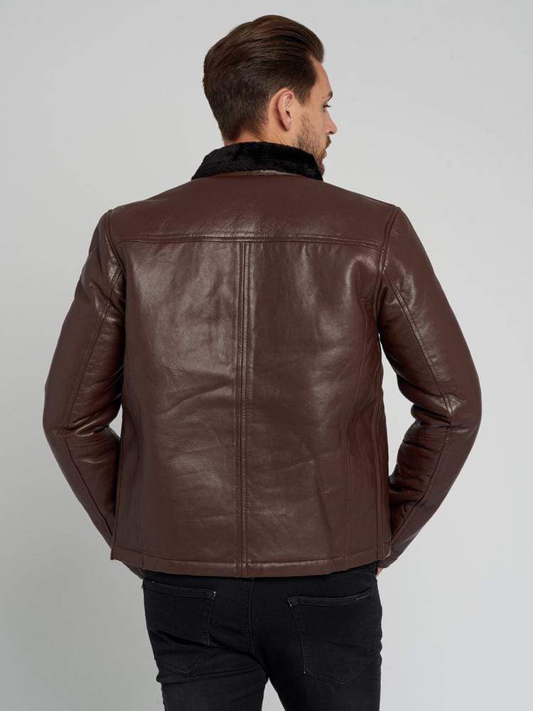 Sculpt Australia mens leather jacket Jakson Fur Collar Leather Jacket