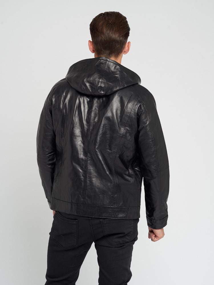 Sculpt Australia mens leather jacket Sculpt Hooded Leather Jacket