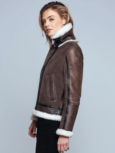 Hannah Brown Shearling Leather Jacket