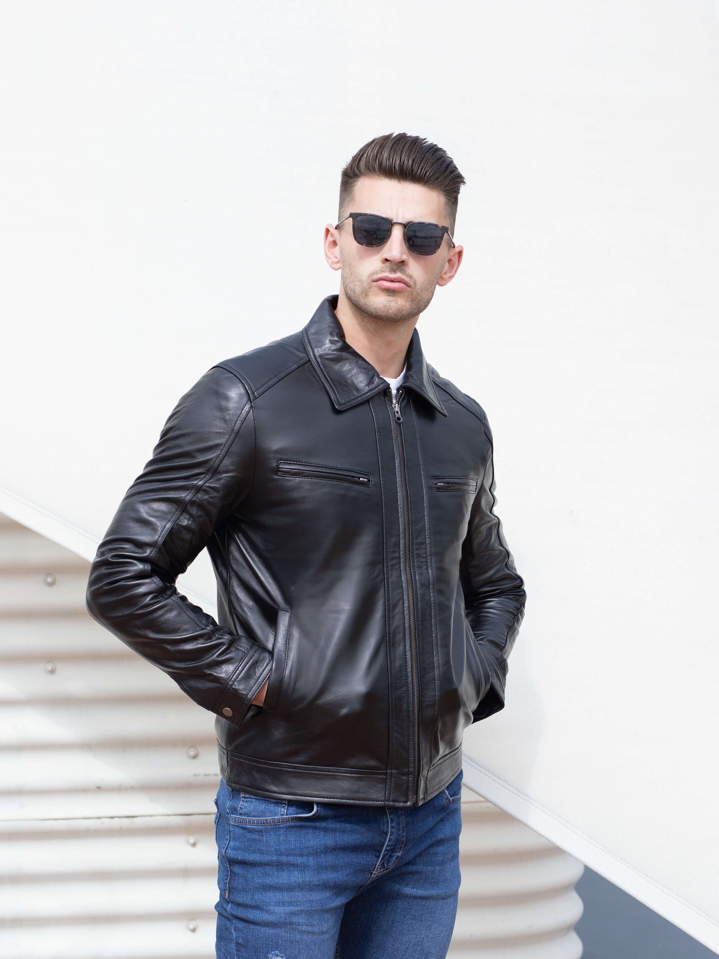 Roman Black Leather Jacket – Sculpt Leather Jackets
