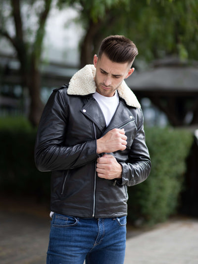 Grayson Fur Collared Leather Jacket