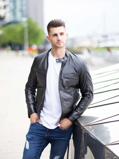Treyton Black Leather Jacket