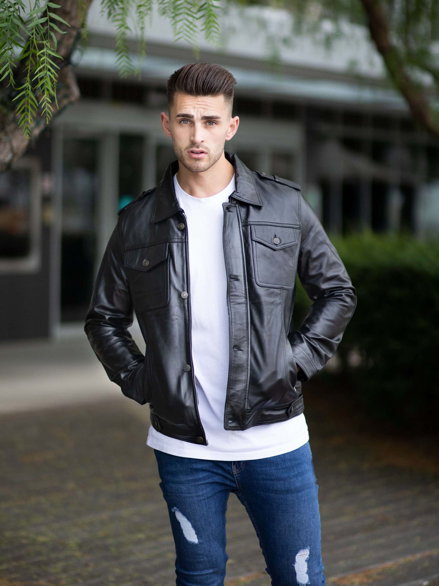 Hutton Black Leather Jacket