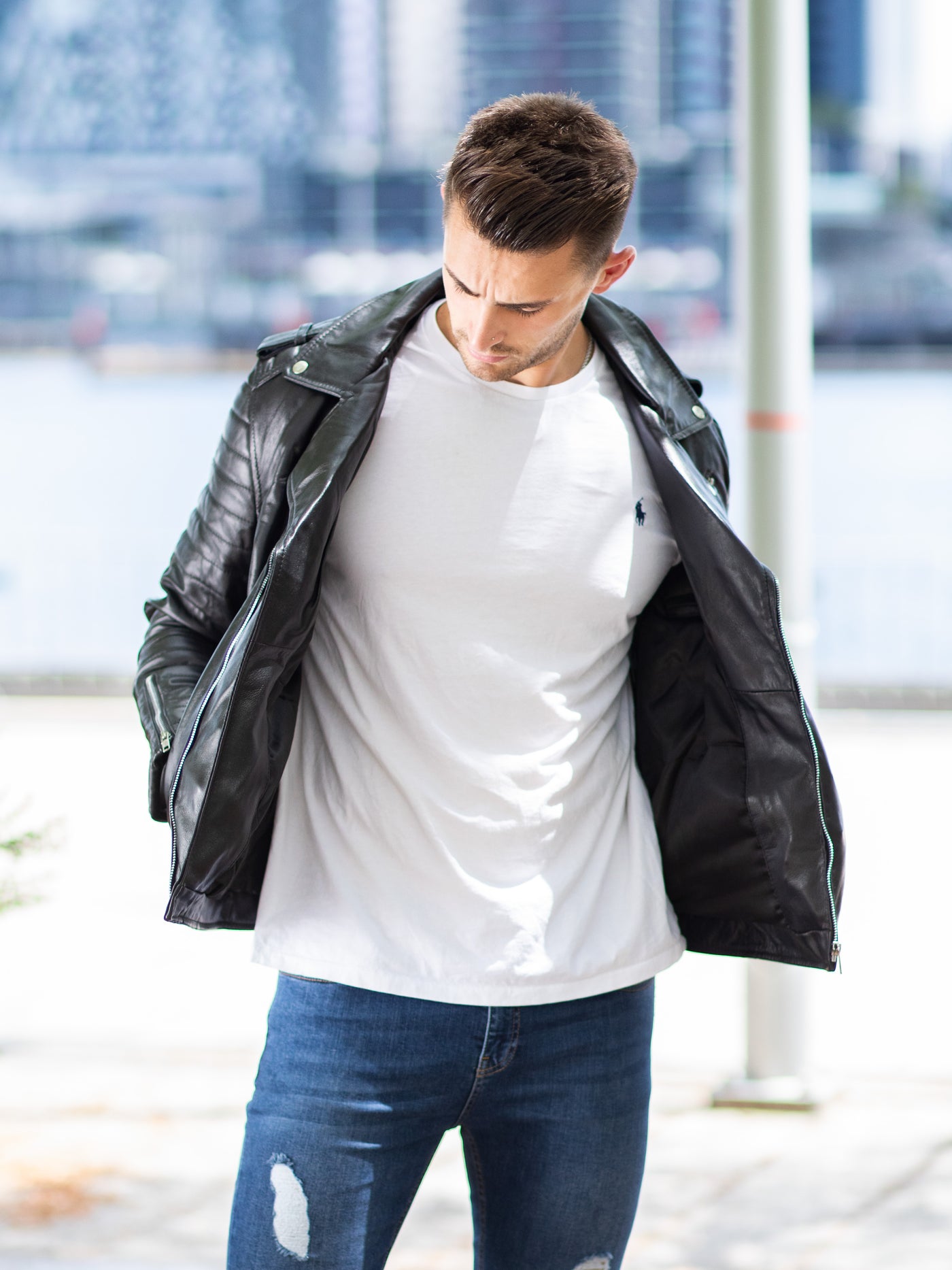 Ezra Black Leather Jacket
