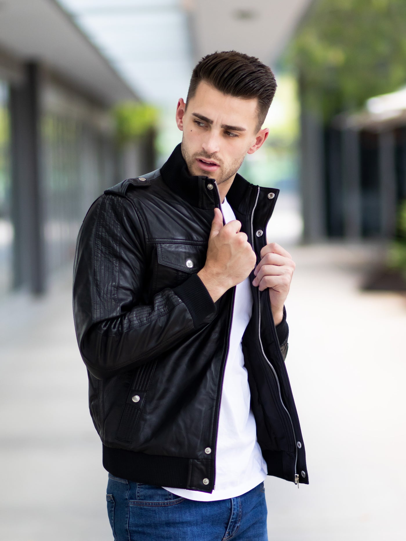 Waylen Black Leather Jacket
