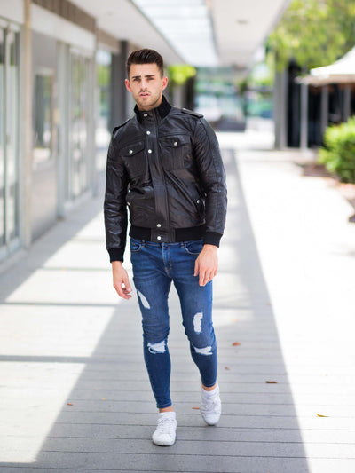 Waylen Black Leather Jacket