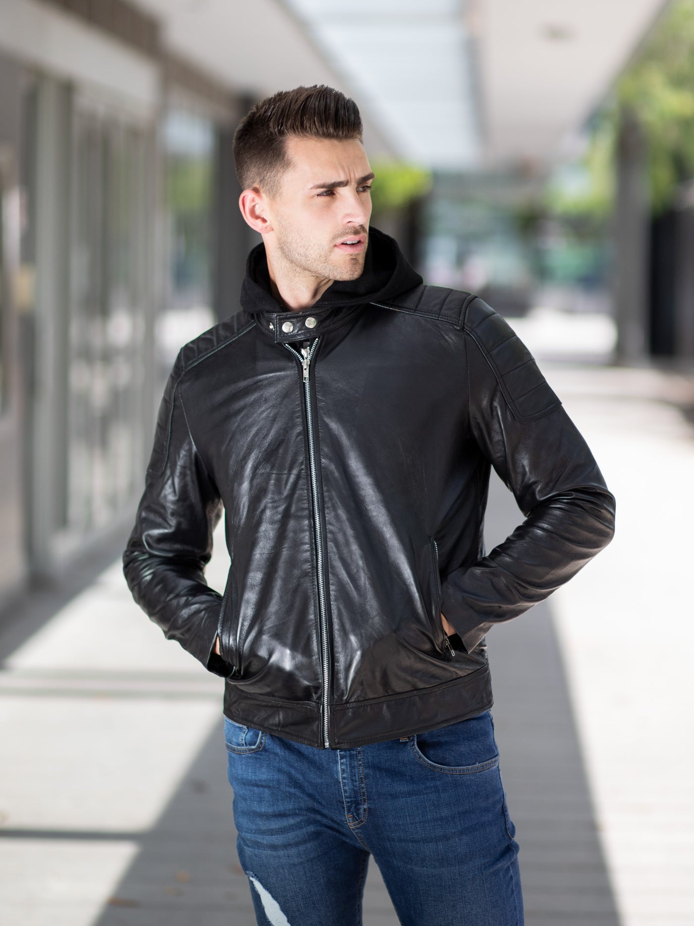 Aziel Black Leather Jacket