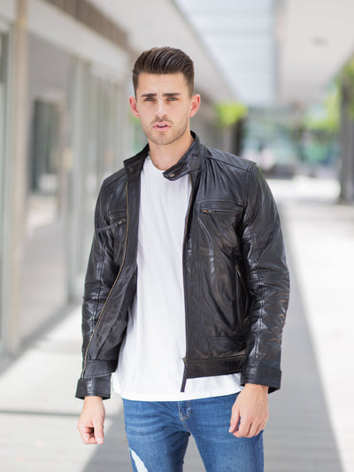 Mykel Black Leather Jacket