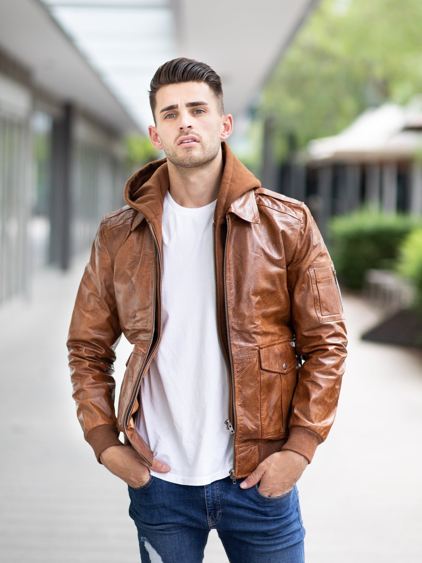 Arlo Hood Leather Jacket