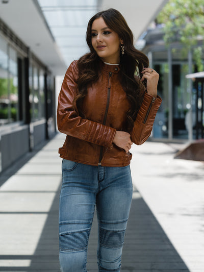 Gemma Brown Leather Jacket