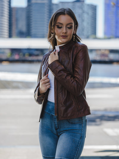 Danica Brown Leather Jacket