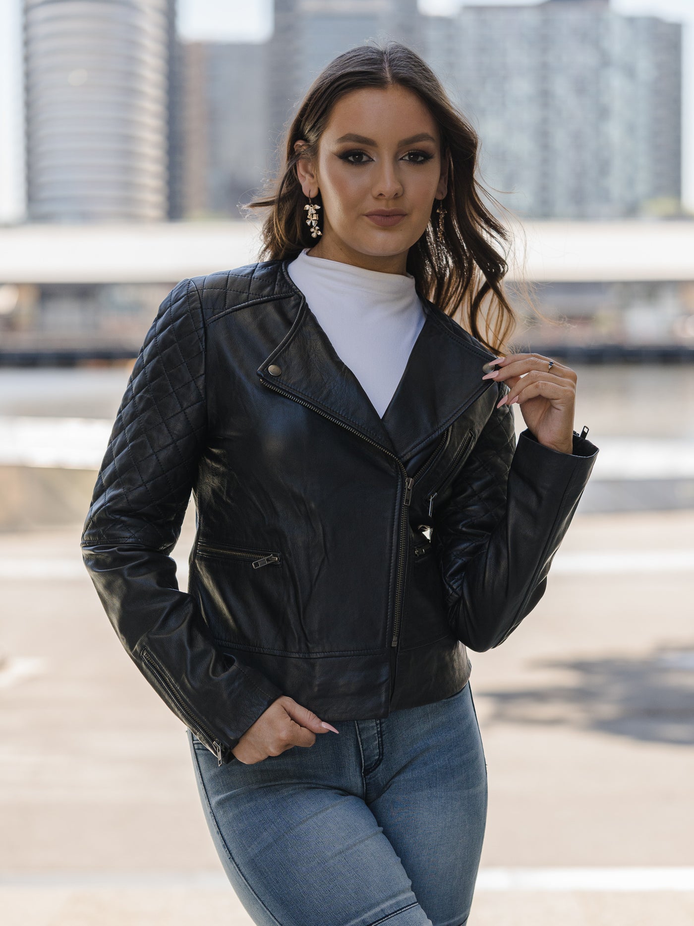 Zenaida Black Leather Jacket