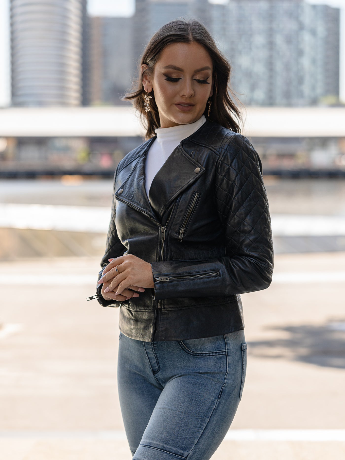Zenaida Black Leather Jacket