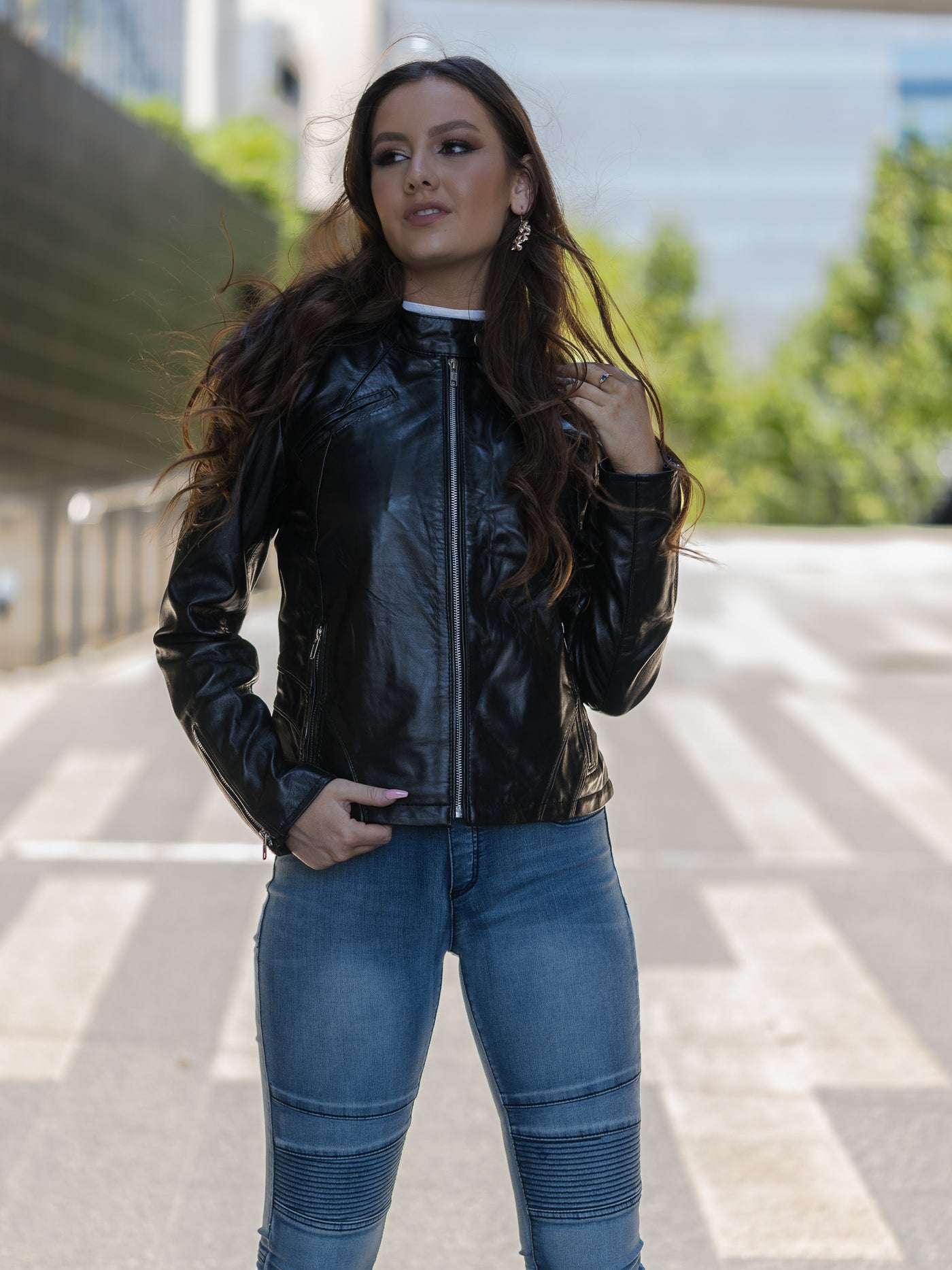 Reina Black Leather Jacket
