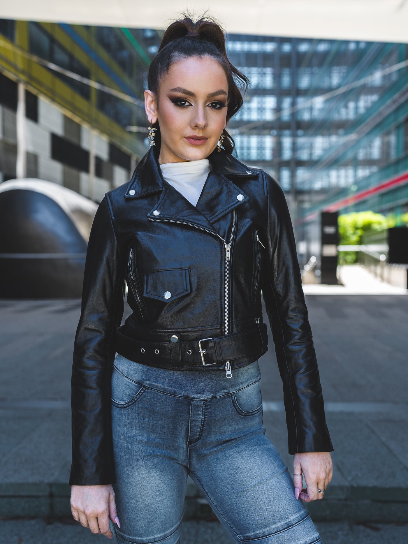 Vinka Black Leather Jacket