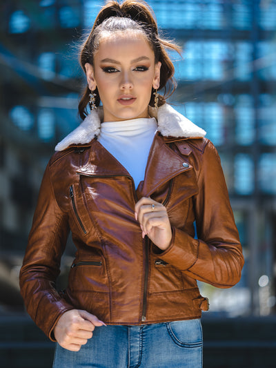 Juniper Brown Leather Jacket