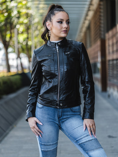 Hazel Black Leather Jacket