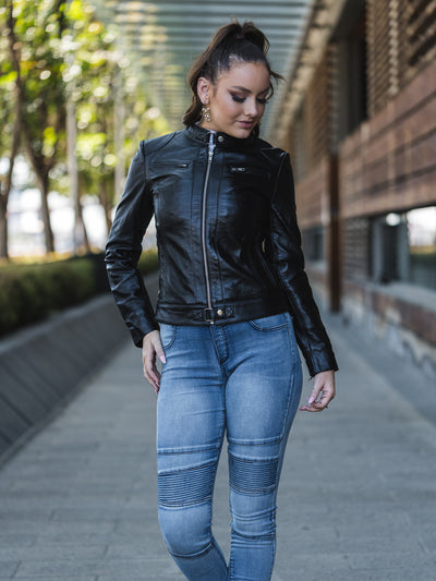 Hazel Black Leather Jacket