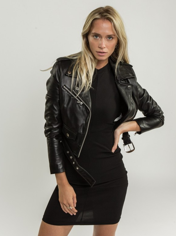 Freya Black Leather Jacket