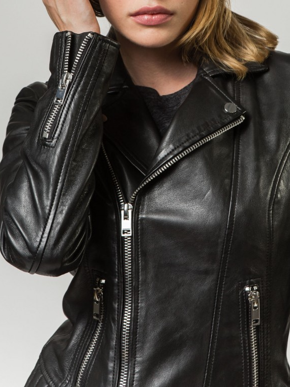 Megan Black Leather Jacket