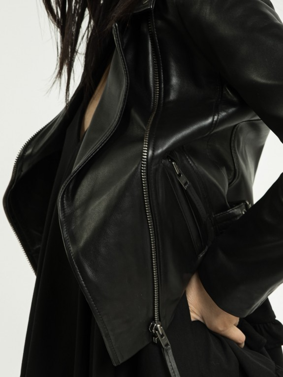 Lara Black Leather Jacket