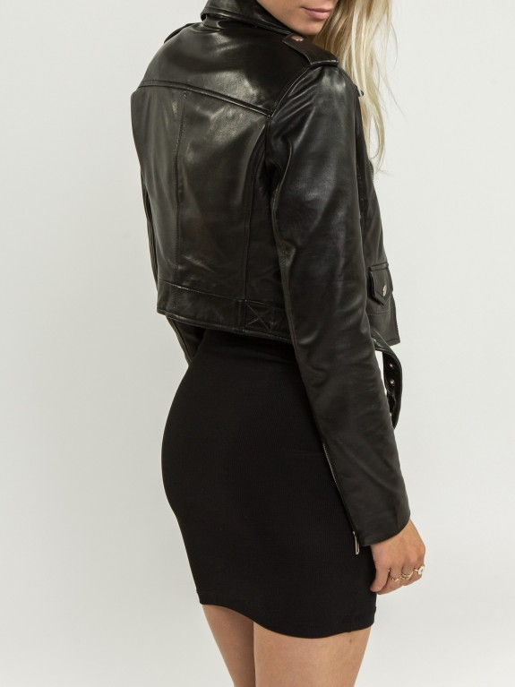 Freya Black Leather Jacket