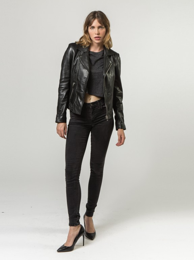 Megan Black Leather Jacket