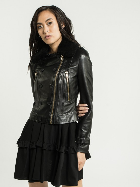 Millie Fur Collared Leather Jacket