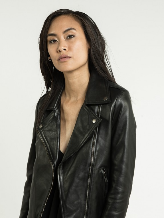 Lara Black Leather Jacket