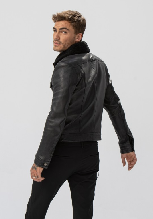 Reggie Fur Collared Leather Jacket