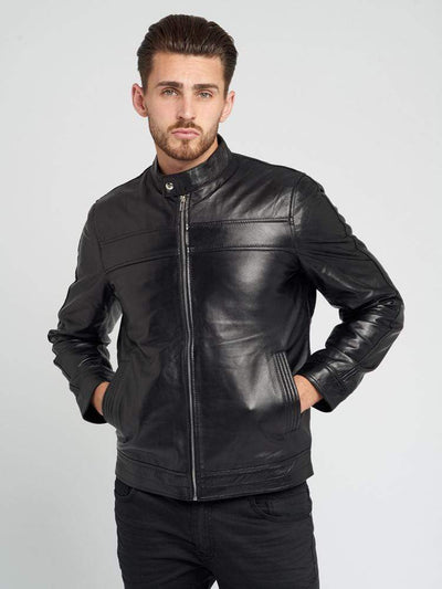 Sculpt Australia mens leather jacket Black Lambskin Leather Jacket
