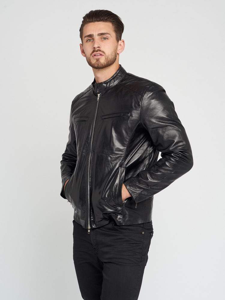 Sculpt Australia mens leather jacket Black Racer Leather Jacket