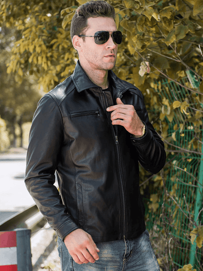 Black Slim Fit Leather Jacket