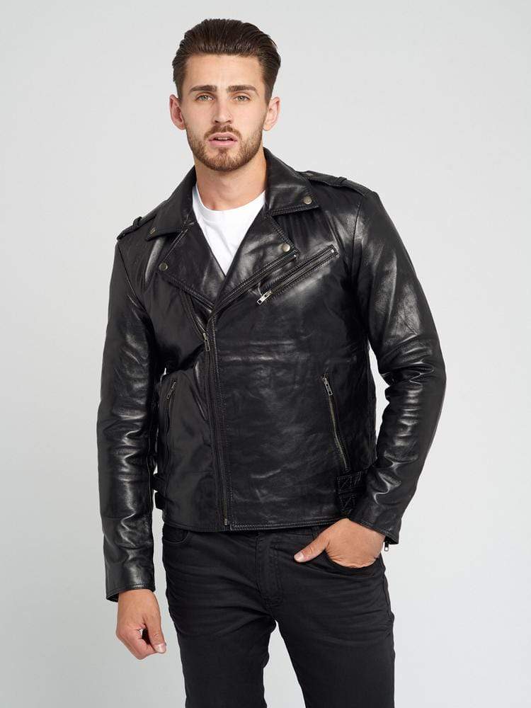 Sculpt Australia mens leather jacket Black Stylish Biker Leather Jacket