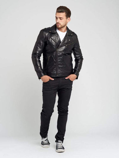 Sculpt Australia mens leather jacket Black Stylish Biker Leather Jacket