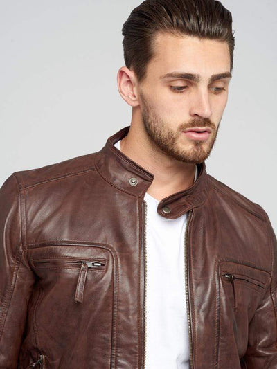 Sculpt Australia mens leather jacket Casey Dark Brown Leather Jacket