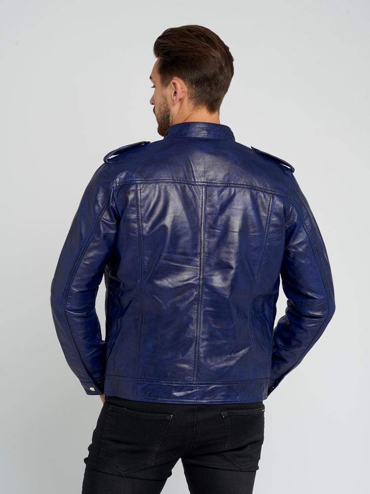 Sculpt Australia mens leather jacket Chris Blue Leather Jacket