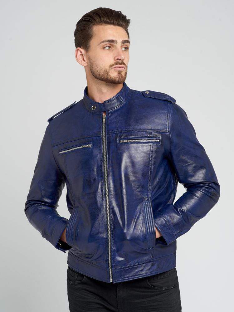 Sculpt Australia mens leather jacket Chris Blue Leather Jacket