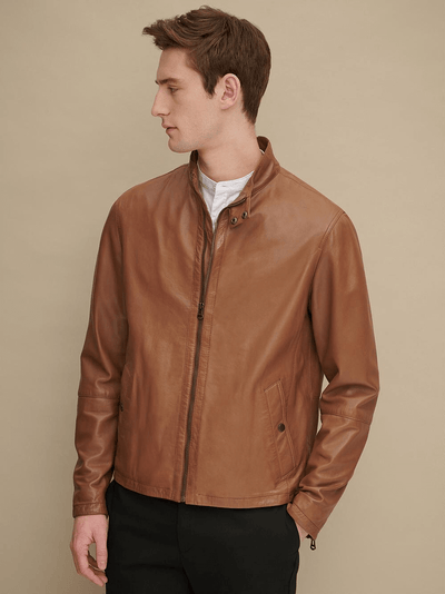 Cognac Smooth Leather Jacket