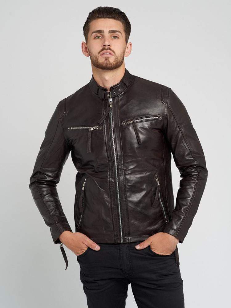 Sculpt Australia mens leather jacket Dean Dark Brown Leather Jacket