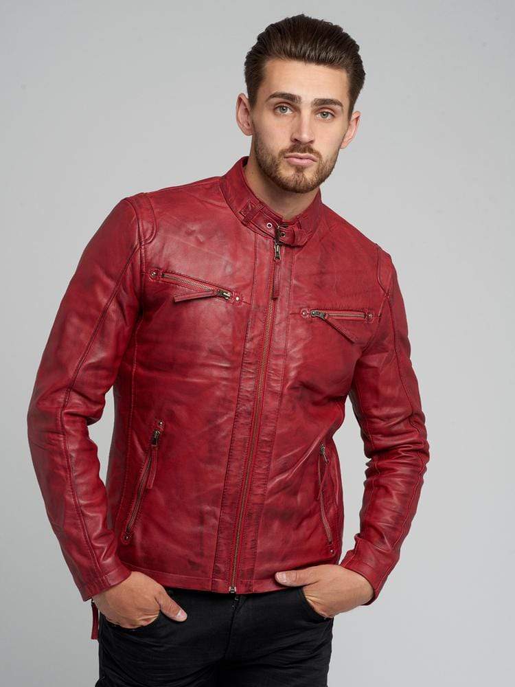 Sculpt Australia mens leather jacket Dean Red Leather Jacket