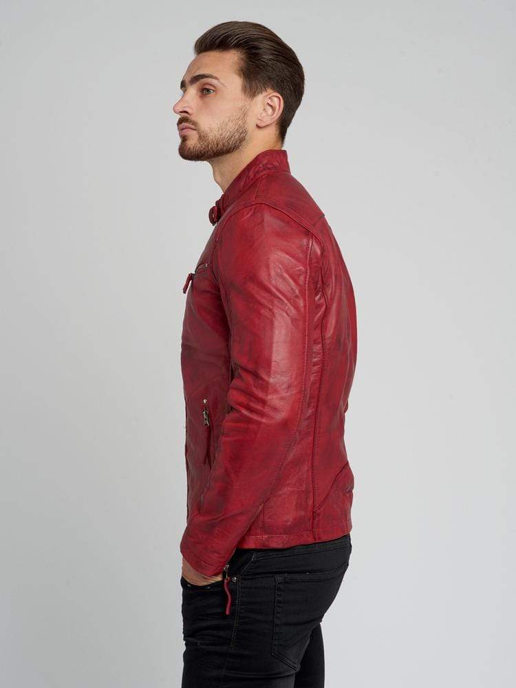 Sculpt Australia mens leather jacket Dean Red Leather Jacket