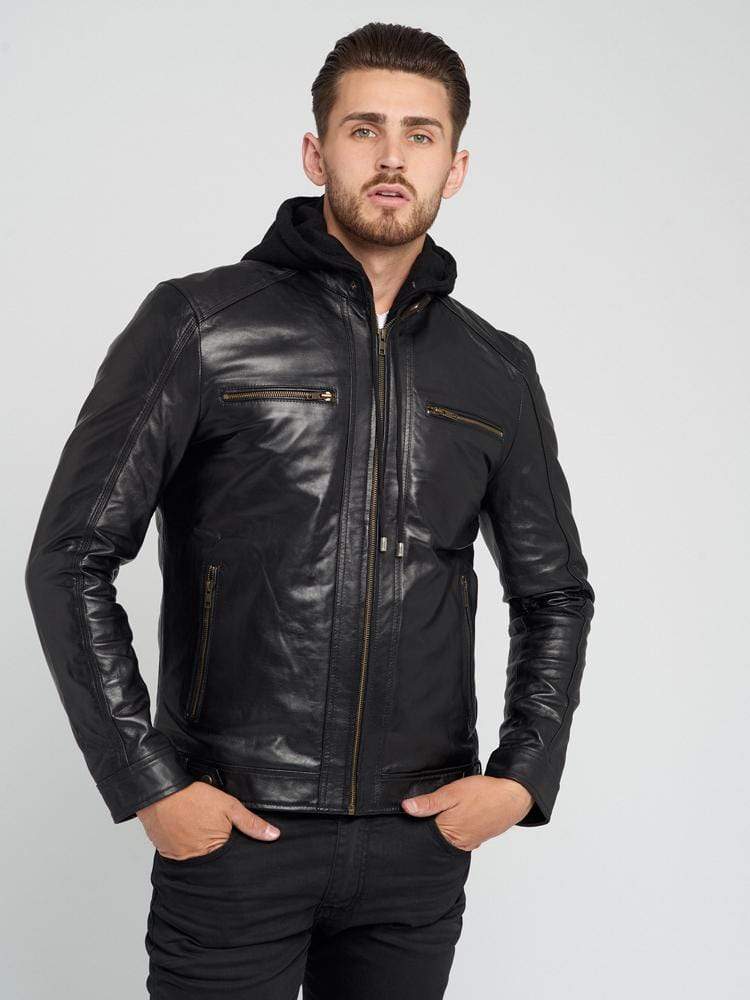 Sculpt Australia mens leather jacket Dylan Hooded Leather Jacket