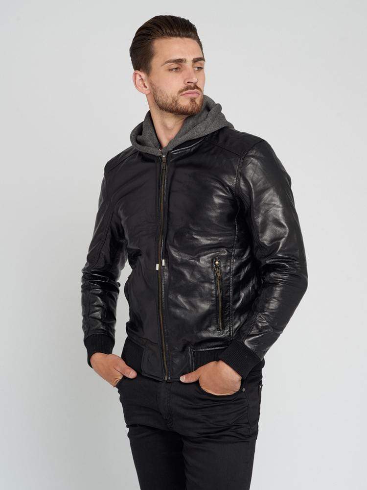 Sculpt Australia mens leather jacket Elmore Men's Hooded Leather Jacket