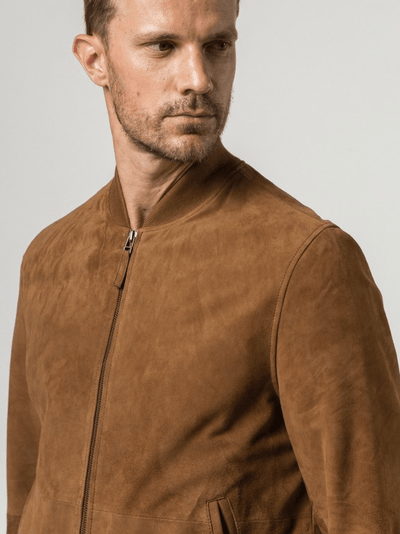 Sculpt Australia mens leather jacket Harvey Cognac Suede Leather Jacket